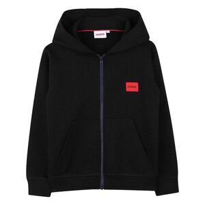 Hugo Childrens/Kids Logo Full Zip Hoodie / Black